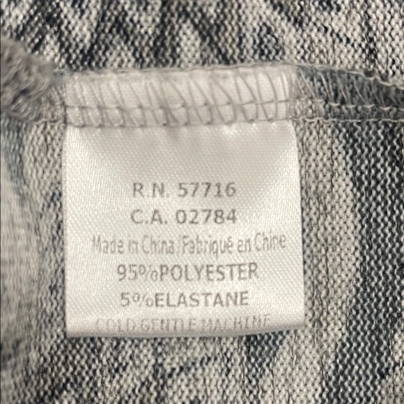 Papillon Gray Pattered Top  Tunic Round Neck Long Sleeve OS Fit Sz L - Picture 7 of 9